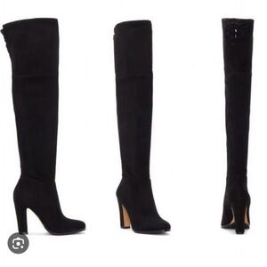 NEW Vince Camuto stretch microsuede Cheera Over The Knee Boots Black 8.5